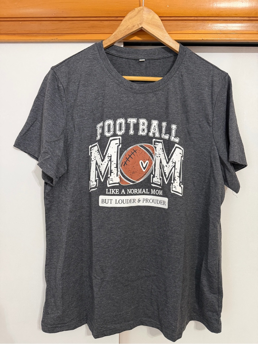 Football Mom Graphic Tee - Dark Gray